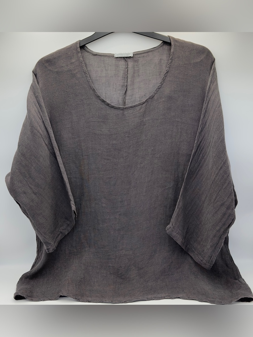 Women's Relaxed Scoop Tunic in Charcoal